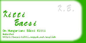 kitti bacsi business card